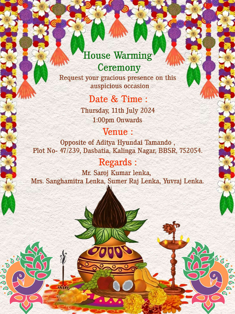 House Warming Ceremony Invitation | PDF