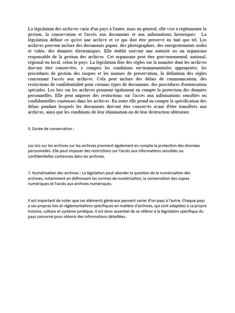 Loi sur les archives au Cameroun | PDF
