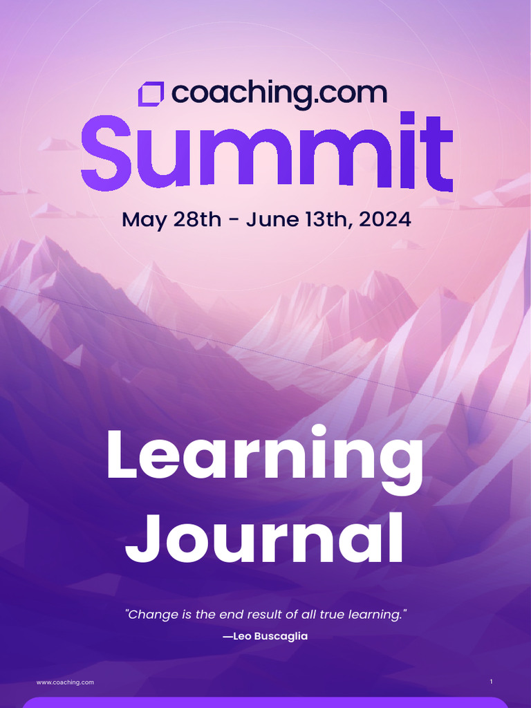 Coaching Mastery Learning Journal 2024 | PDF | Psychology | Behavioural ...