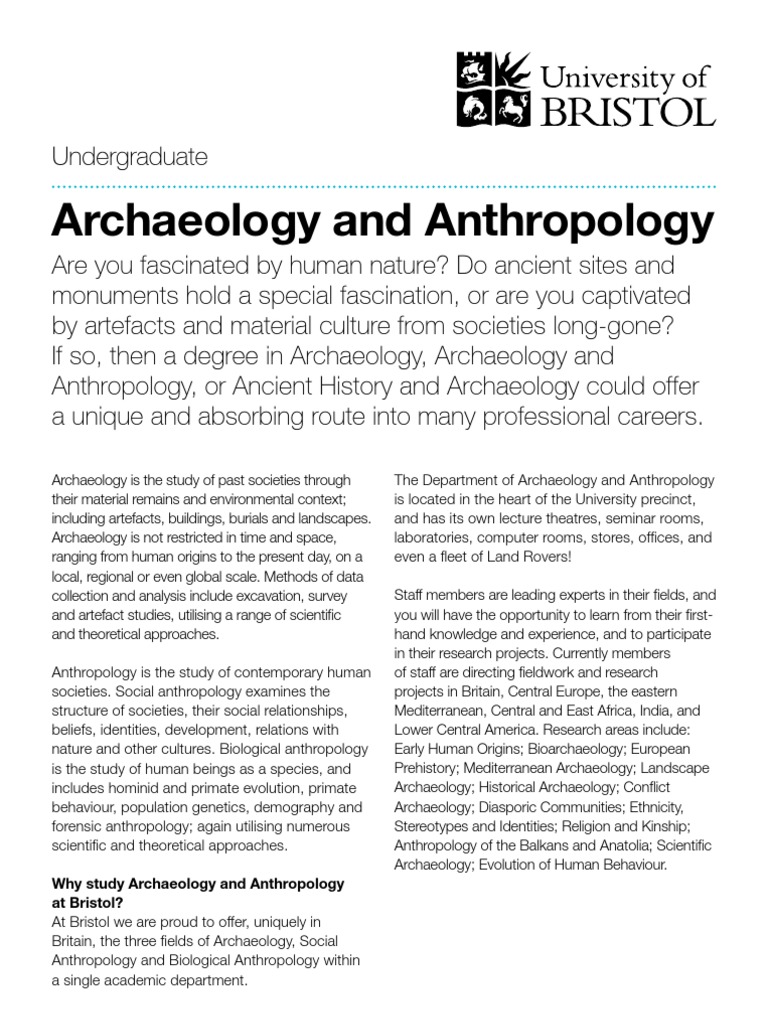 Archaeology and Anthropology | PDF | Social Anthropology | Anthropology