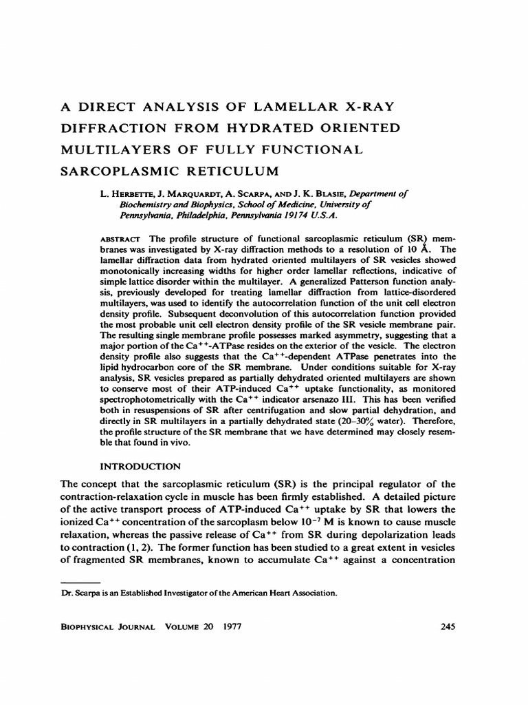A Direct Analysis of Lamellar X Ray Diffraction FR | PDF | Cell ...