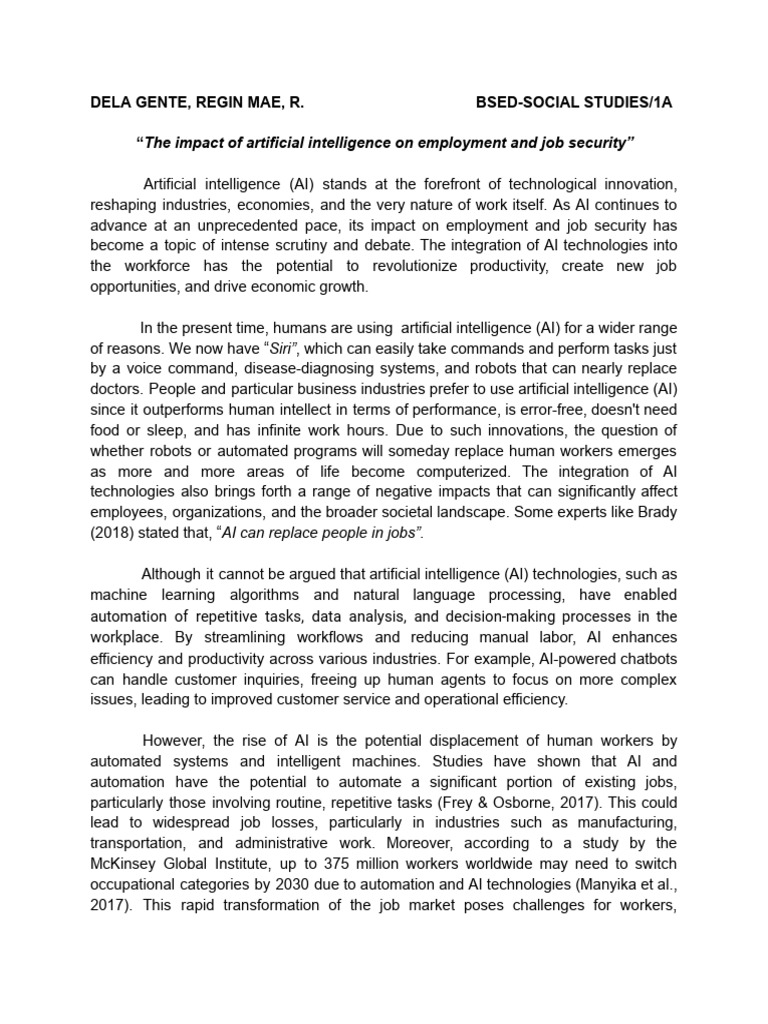 Position Paper. Dela Gente | PDF | Artificial Intelligence ...
