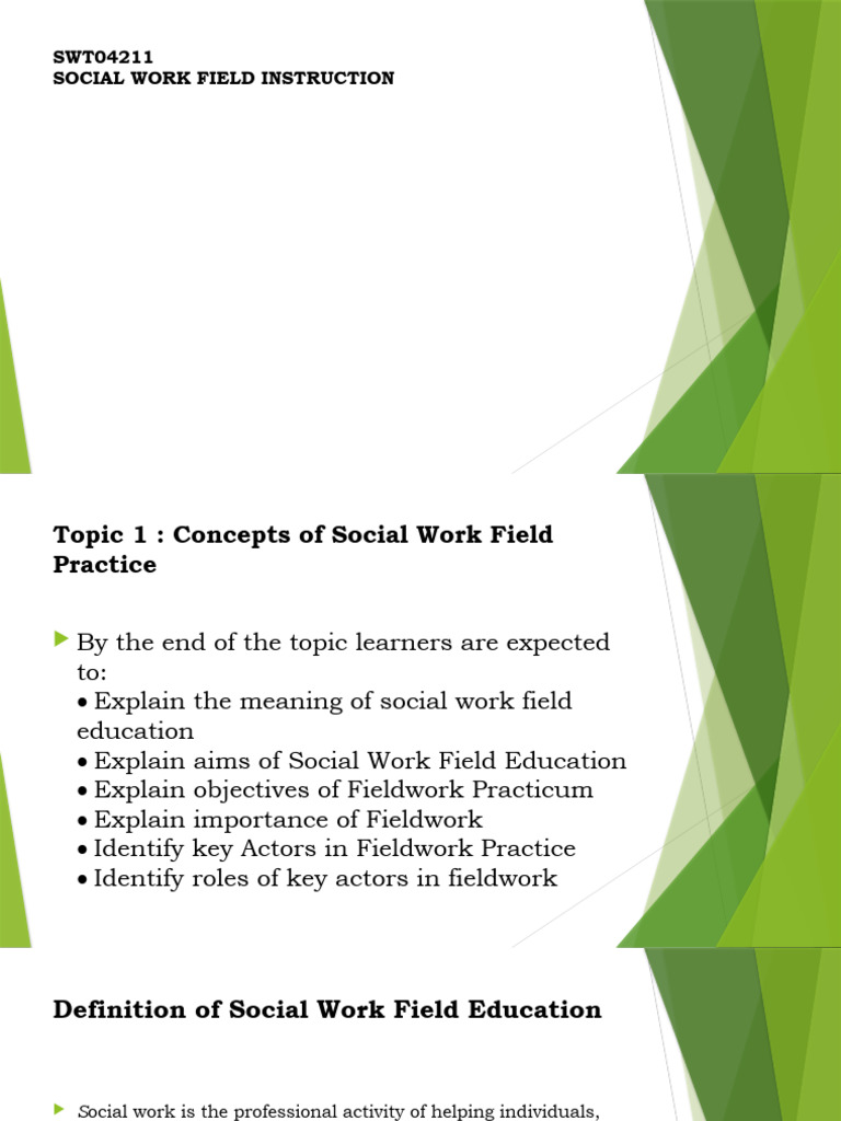 Social Work Field Education Overview | PDF | Social Work | Learning