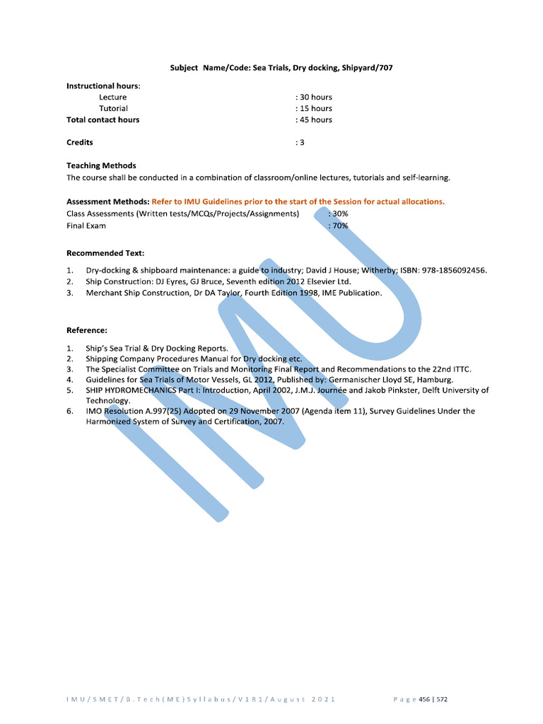 Ug11t4707 Sea Trials Dry Docking Shipyard Pdf