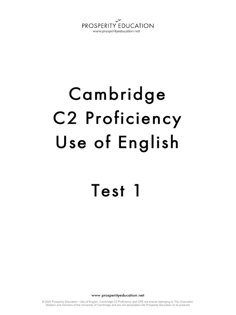 (Prosperity) C2 Use of English Tests 01-10 | PDF | Cost Of Living | Html