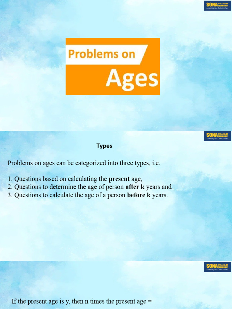 Age Problems and Solutions in Hindi | PDF