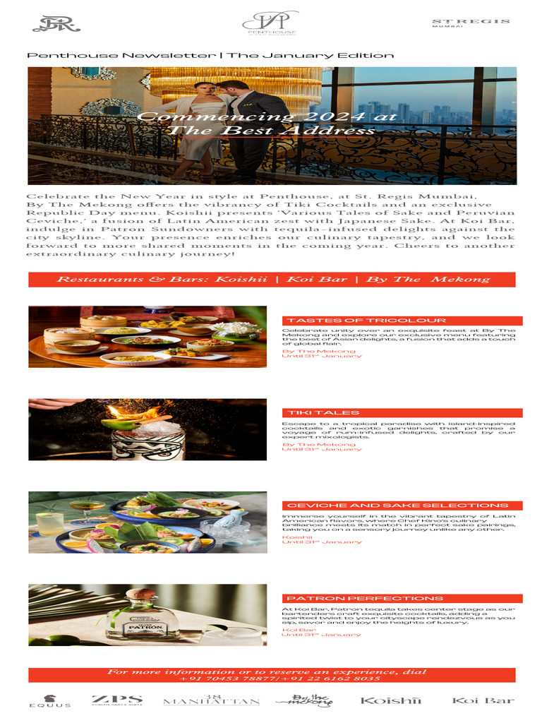 Restaurants & Bars Newsletter - January 2024 - Penthouse Mumbai | PDF ...