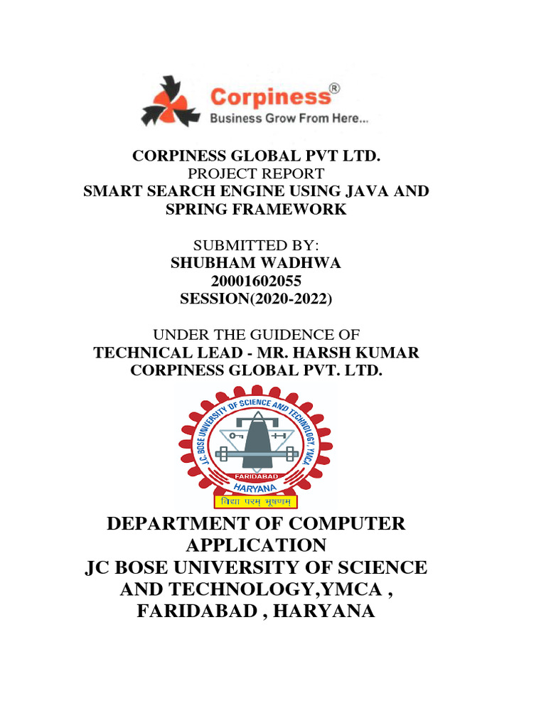 Smart Search Engine Project Report | PDF | Software Testing | Java ...