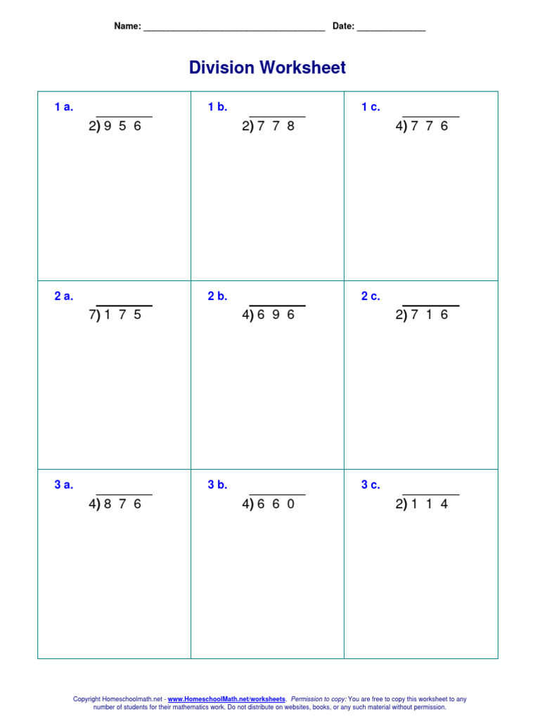 05 3 Dby 1 Digit Division Pdf