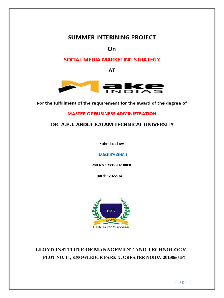 Summer Training Project Report 153 | PDF | Social Media | Popular ...