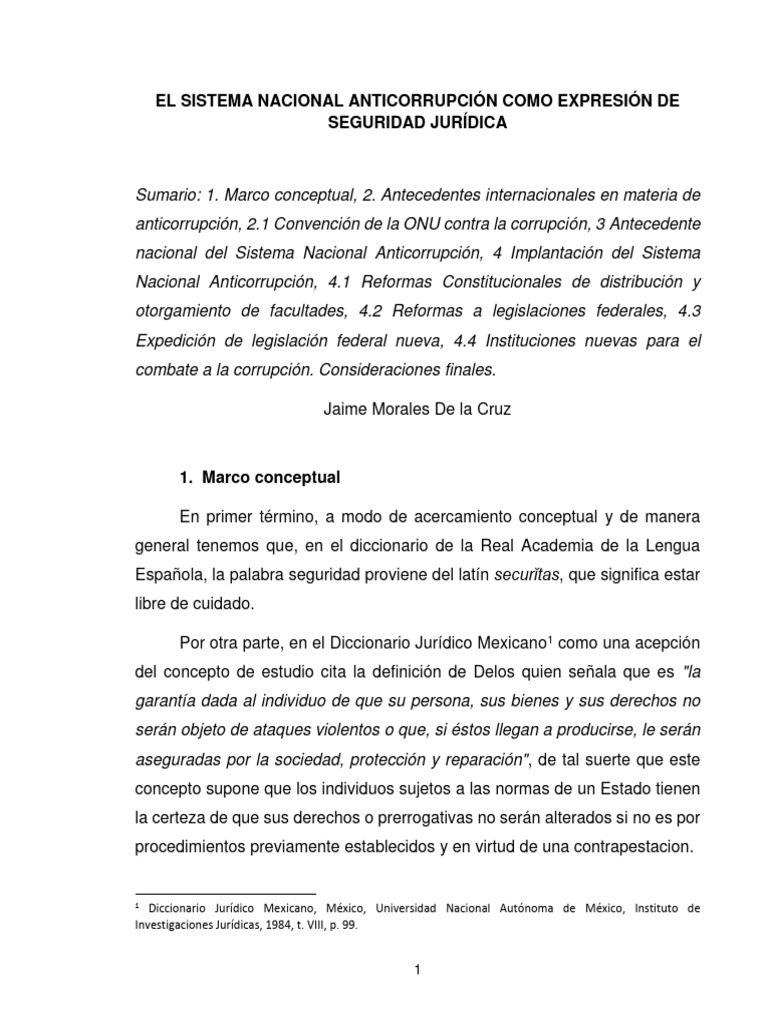 Sistema Anticorrupción y Seguridad Jurídica | PDF | Corrupción política ...