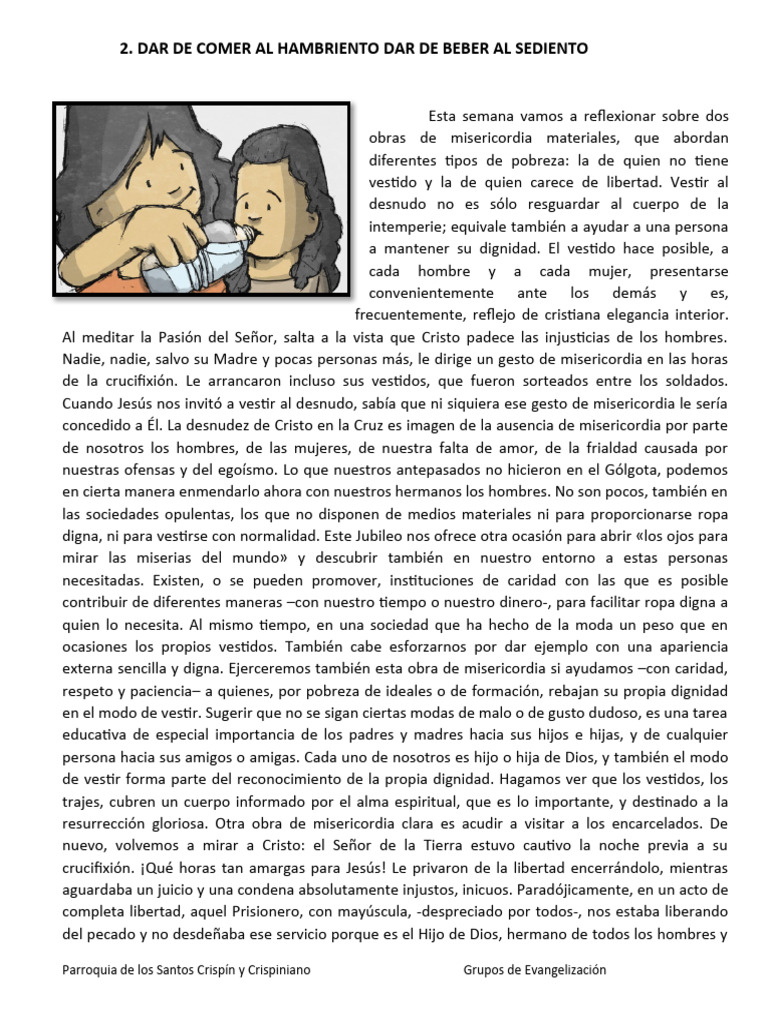 Dar de Comer Al Sediento y Dar de Beber Al Sediento | PDF | Cristo ...