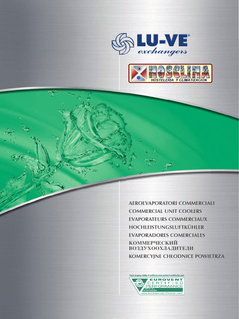 Catálogo de Evaporadores LU-VE | PDF | Intercambiador de calor ...
