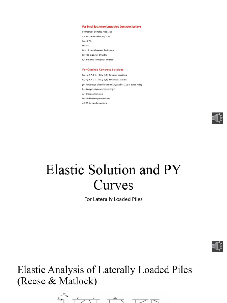 Elastic Solutions for Lateral Pile Loads | PDF | Elasticity (Physics ...