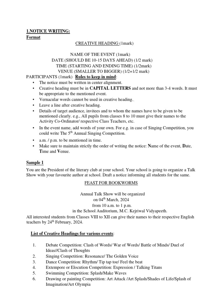 Email and Notice Writing Guide | PDF | Foreign Language Studies