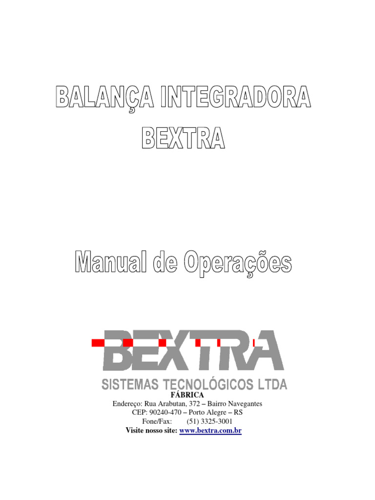 Manual de Operação da Balança Bextra | PDF | Relé | Engenharia Elétrica