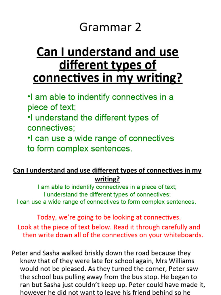 Understanding Connectives in Writing | PDF