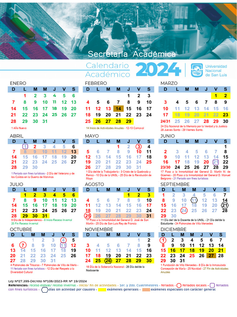 Calendario Académico 2024 | PDF