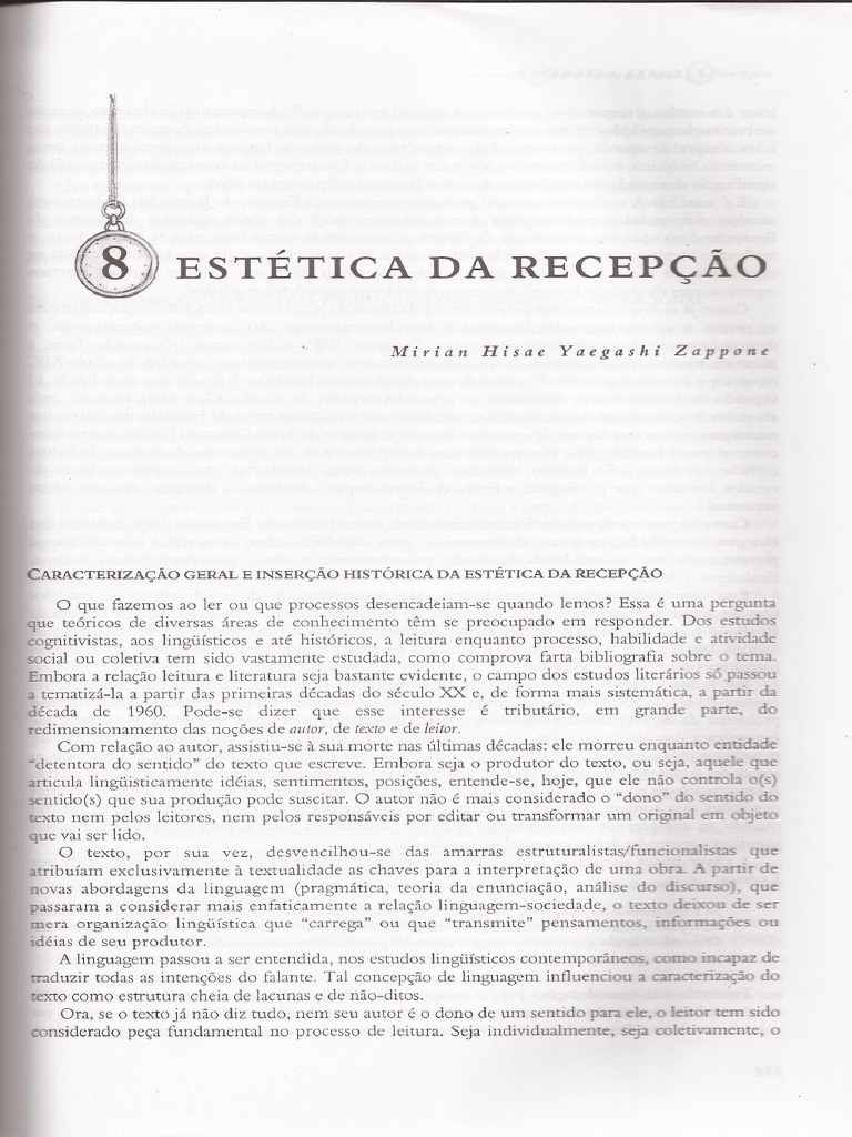 Texto 14 Estética Da Recepção - Mirian Hisae Y Zappone | PDF