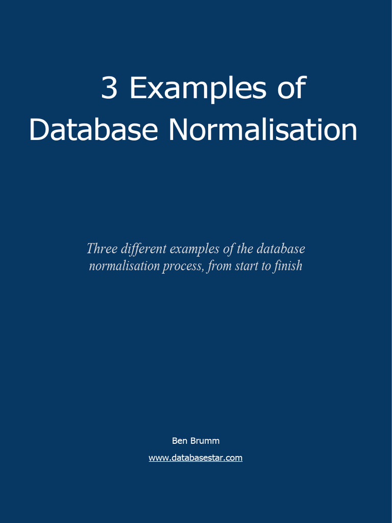 Database Normalisation Examples | PDF | Databases | Database Transaction
