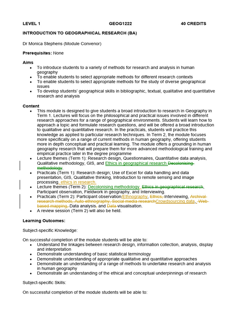 Introduction to Geographical Research | PDF | Geography | Methodology