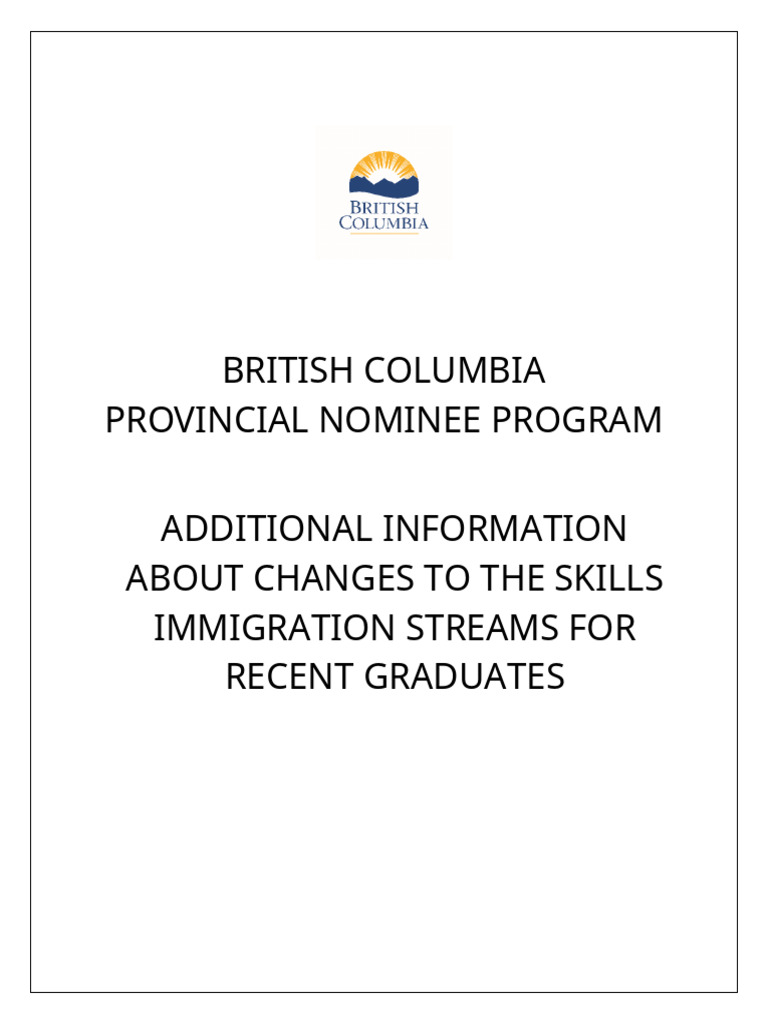 BC PNP Graduate Streams | PDF