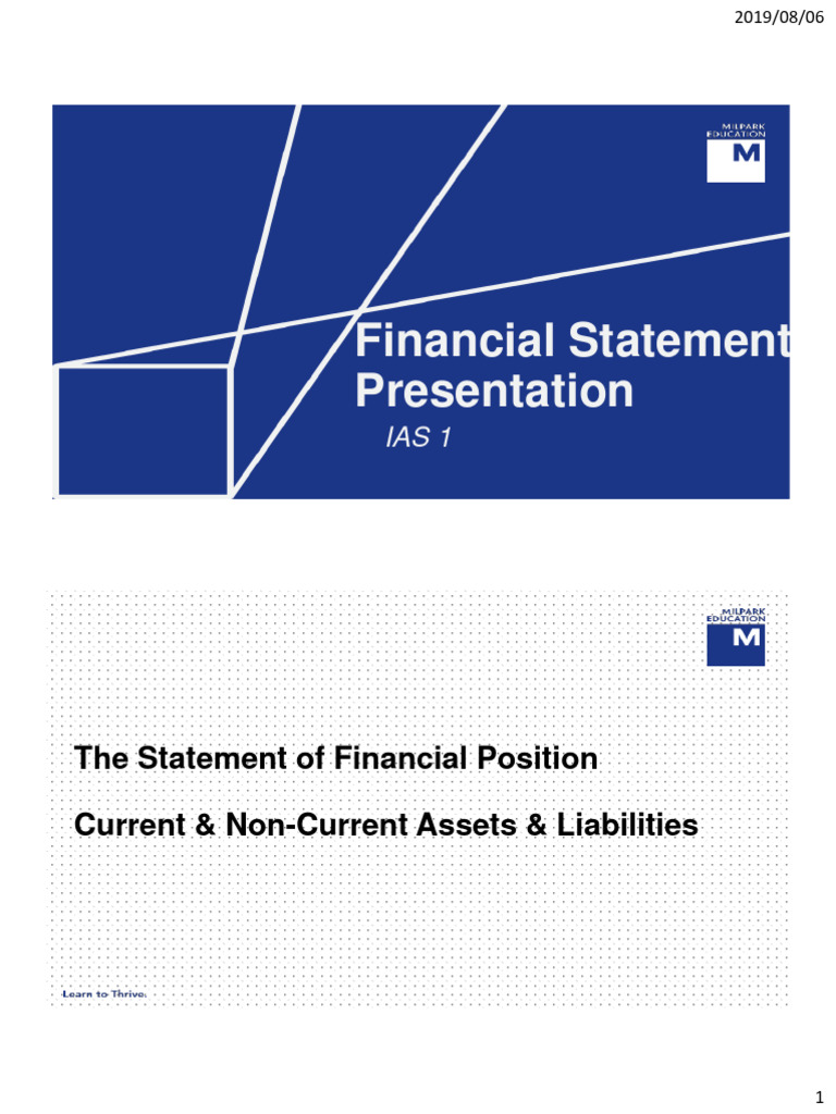 IAS 1: Current vs Non-Current Assets | PDF | International Financial ...