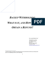 Backup Withholding - What Is It and How Can I Obtain A Refund