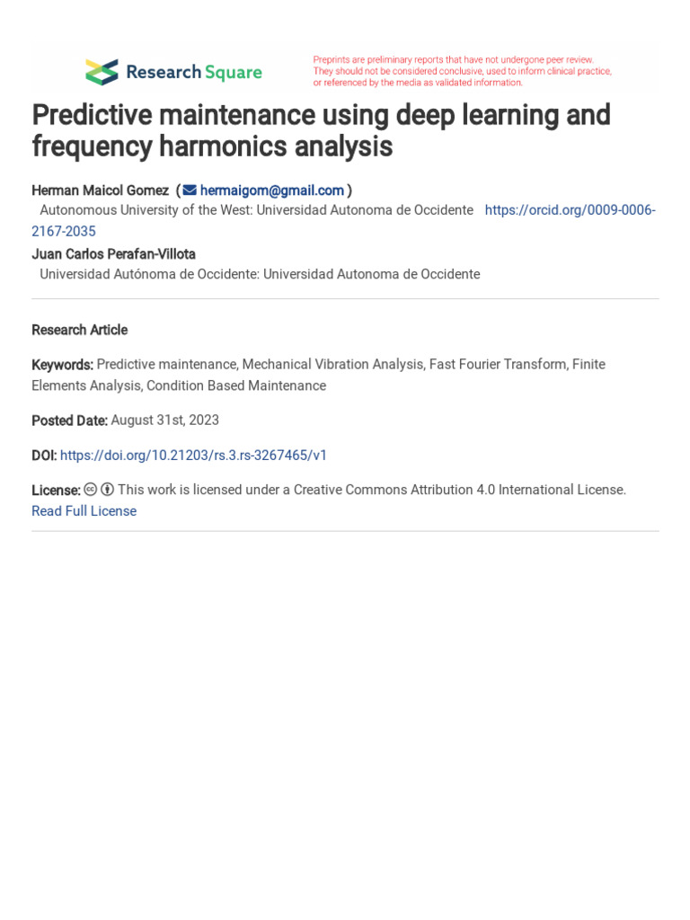 Deep Learning for Predictive Maintenance | PDF | Deep Learning ...
