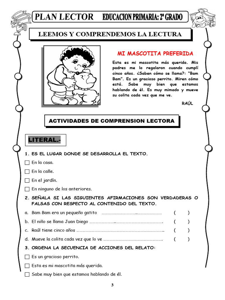 Comprensión Lectora para Segundo Grado | PDF | Artes del Lenguaje y ...