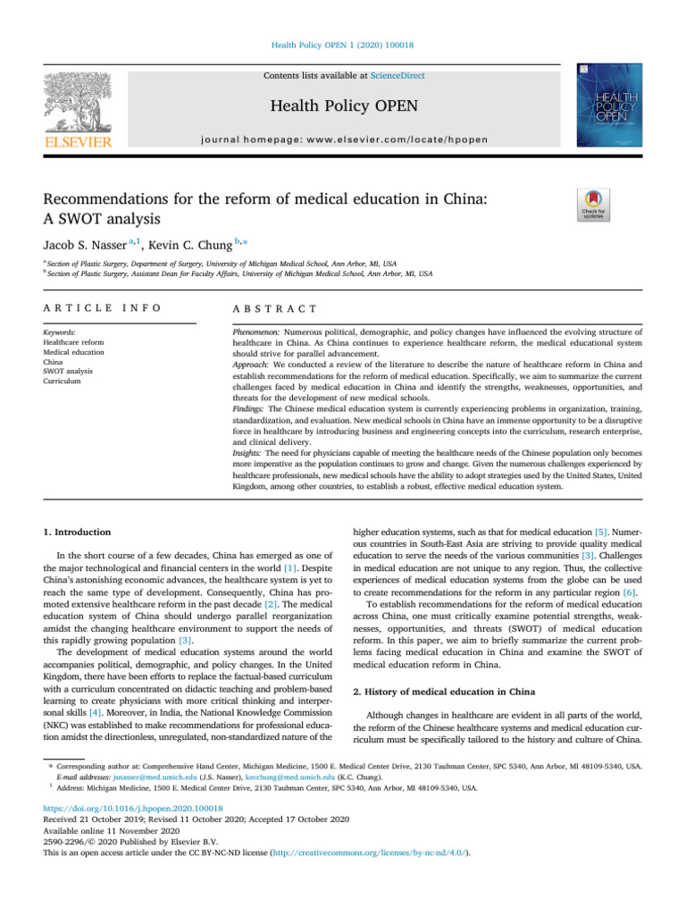 recommendations-for-the-reform-of-medical-education-in-china-a-swot