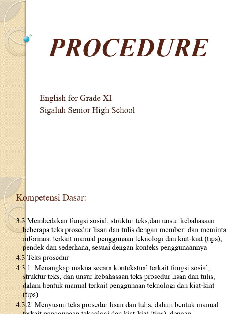 Ppt Procedure Xi Pdf