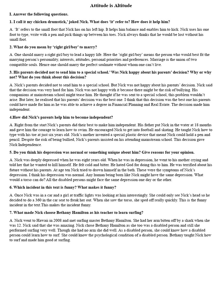 Attitude is Altitude: Key Insights and Q&A | PDF | Wellness