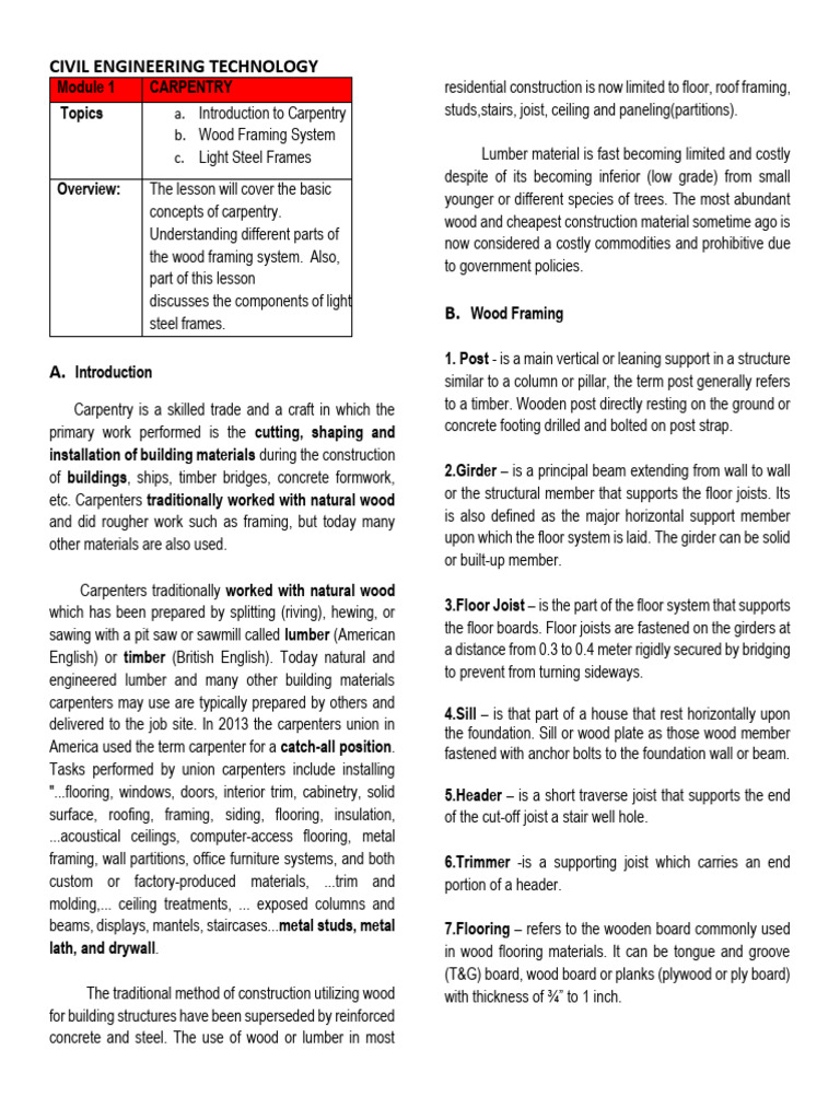 Carpentry & Masonry Basics Guide | PDF | Concrete | Cement