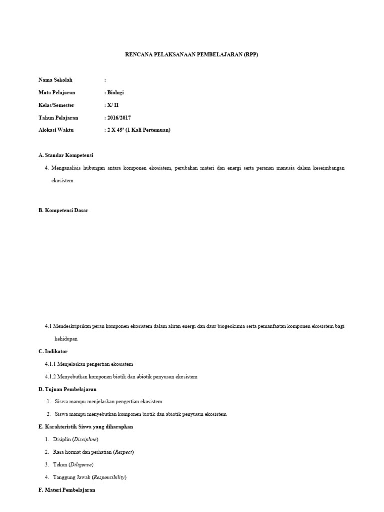 RPP Experiential Learning Biologi SMP | PDF | Karier & Perkembangan