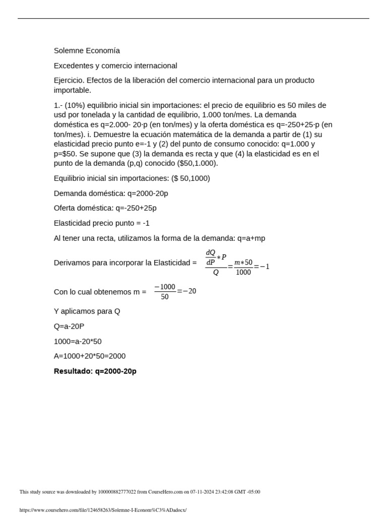 Efectos del Comercio Internacional en Economía | PDF | Excedente ...