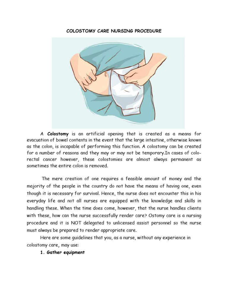 COLOSTOMY CARE NURSING PROCEDURE Download Free PDF Gastroenterology