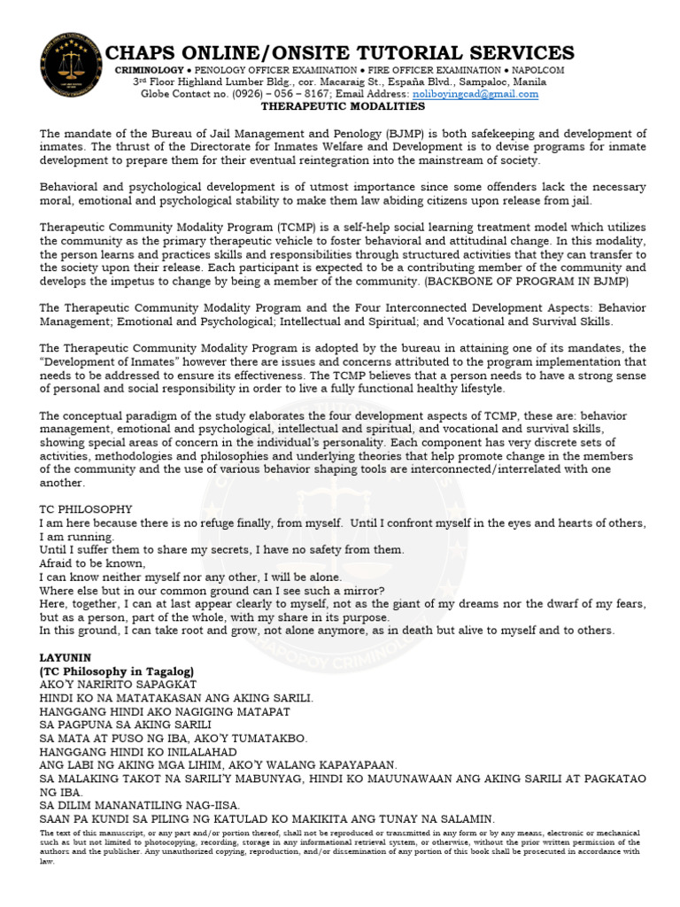 Therapeutic Community Modality Overview | PDF | Psychotherapy | Feeling
