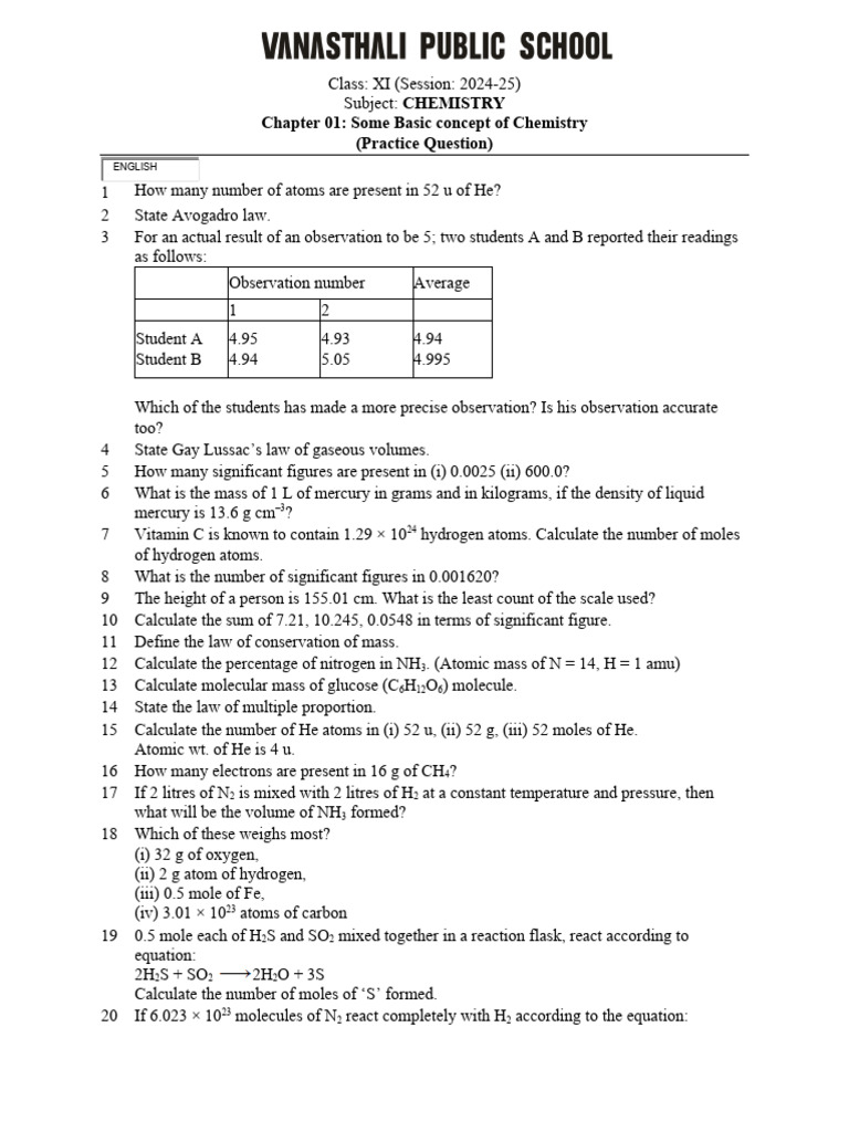 class-xi-chemistry-chapter-1-worksheet-pdf-mole-unit-ammonia