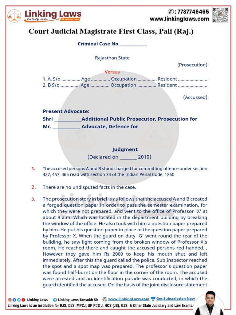 Criminal Judgment Writing English1 | PDF | Criminal Procedure In South ...