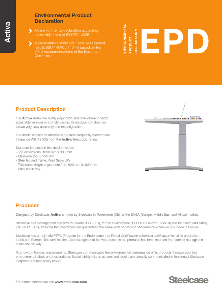 Activa EPD 2013 02 EN Final | PDF | Materials