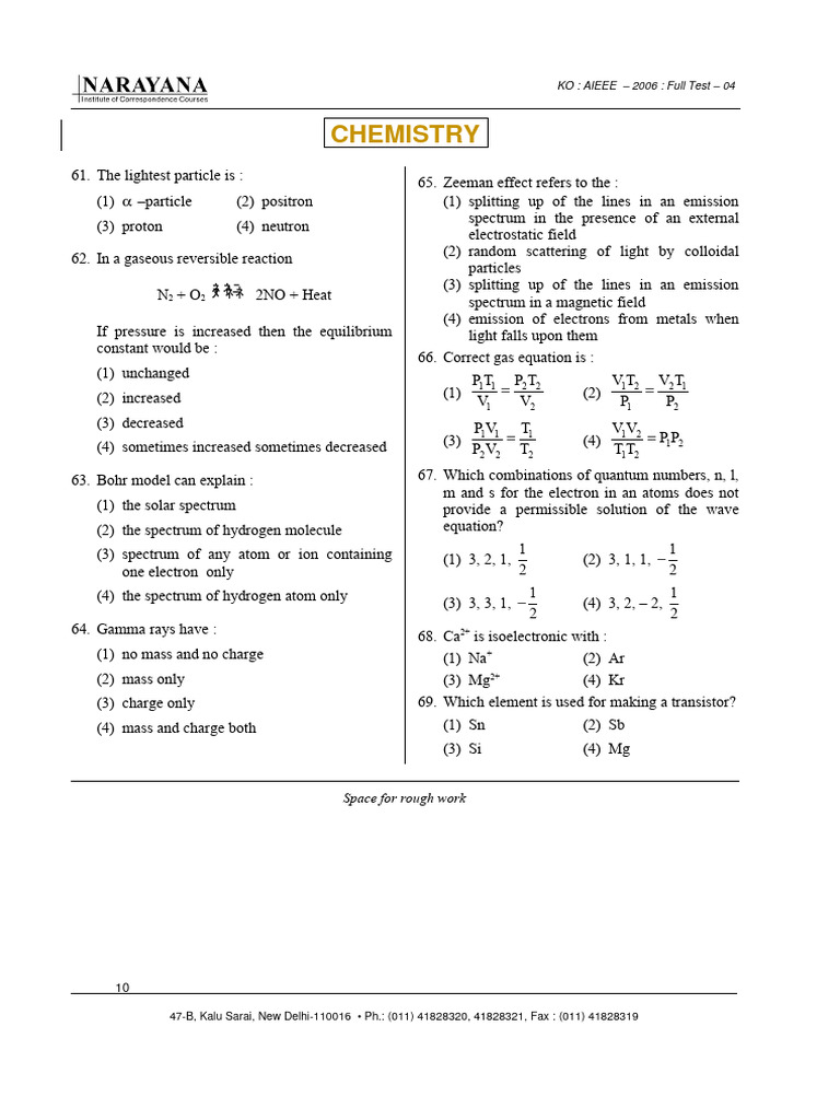 02 Chemistry | PDF | Electron | Emission Spectrum
