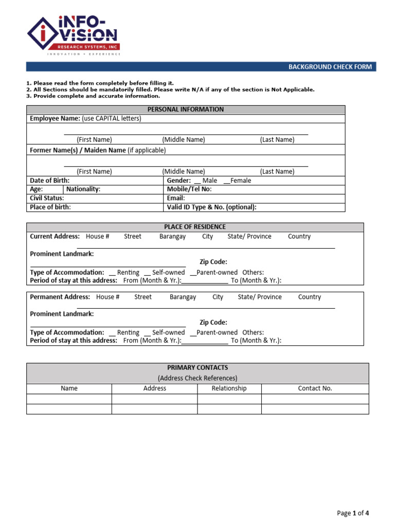 Background Check Authorization Form | PDF | Background Check | Criminal ...