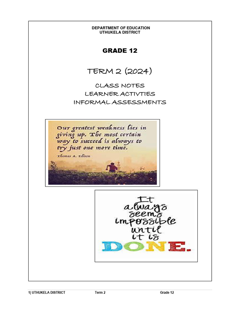 Grade 12 Life Orientation Term 2 Notes | PDF | Mass Media | Sanitation
