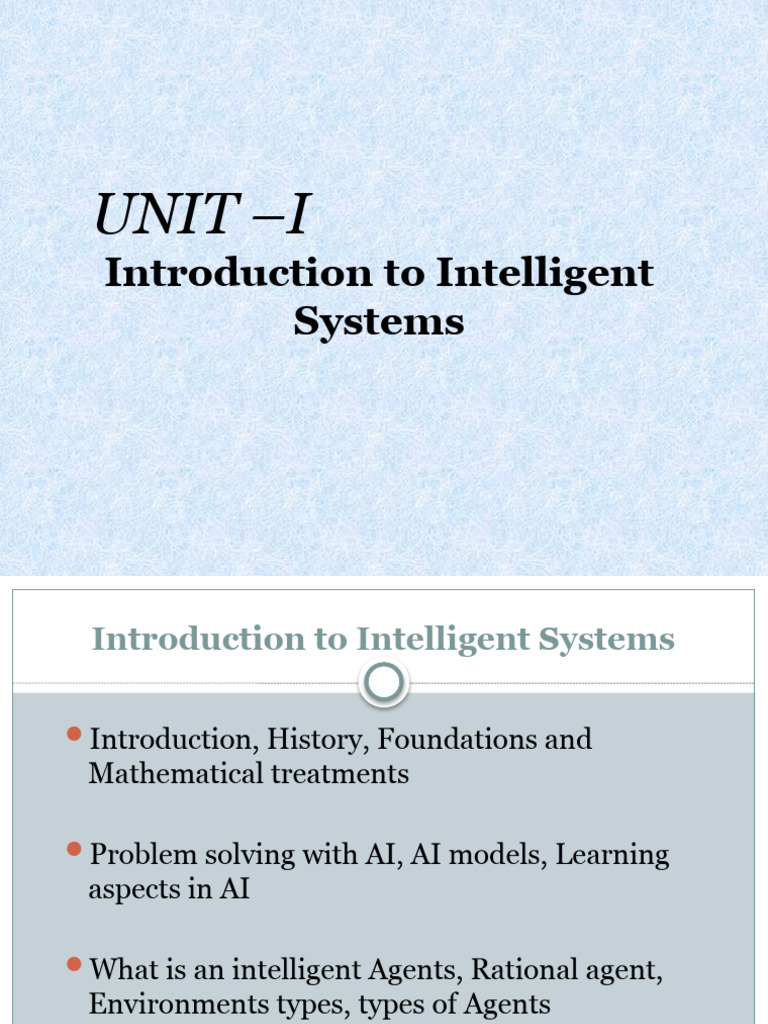 Introduction TO Intelligent Agents | PDF | Artificial Intelligence ...