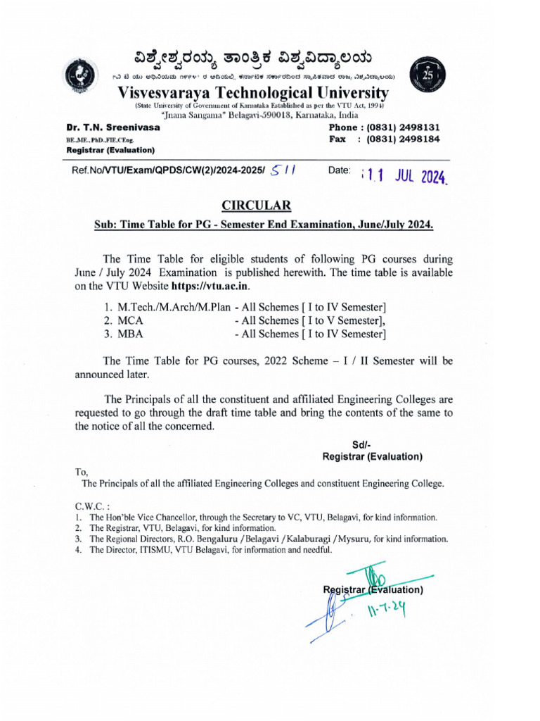 Davv Time Table Pg