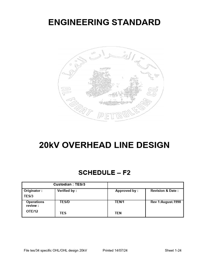 20kV Overhead Line Design Standards | PDF | Insulator (Electricity ...