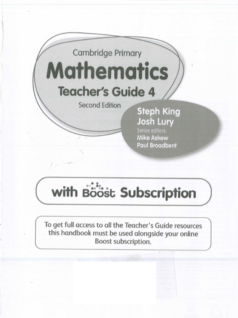 Boost Maths Teachers Guide 4 | PDF