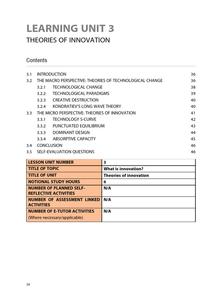 MNE3703 - Learning Unit 3 | PDF | Innovation | Science
