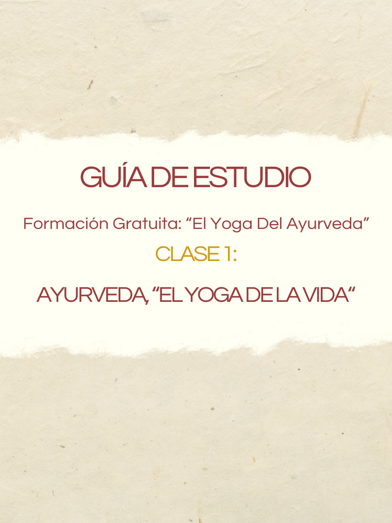 Guía de Estudio 1 Gopesh Ayurveda | PDF | Ayurveda | Yoga
